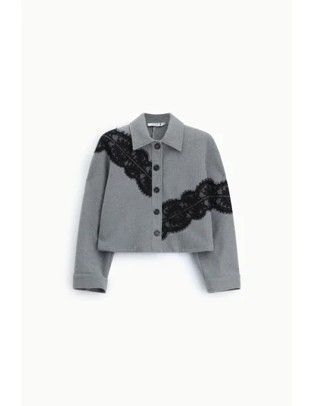Giacca Camicia Corta Con Inserti In Pizzo Please