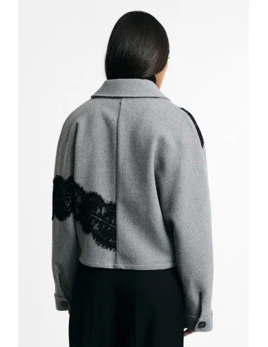 Veste-chemise courte avec empiècements en dentelle Please