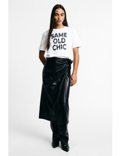 Midi Skirt with Side Knot and Draping – Please - Vestiti Firmati Li...