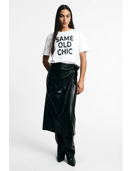 Gonna Midi Con Nodo Laterale E Drappeggio Please