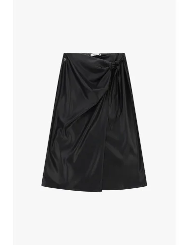 Jupe midi avec nœud latéral et drapé Please