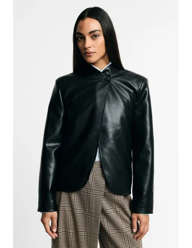 Blazer court à fermeture asymétrique par bouton Please