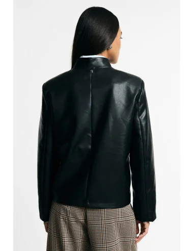Cropped Blazer with Asymmetric Button Closure Please