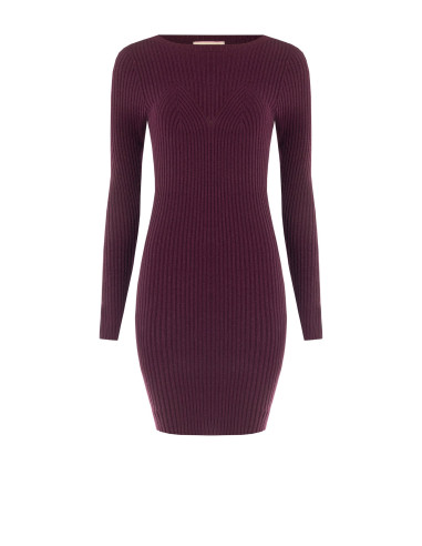Fitted Ribbed Knit Dress with a Rinascimento-style Corset Detail