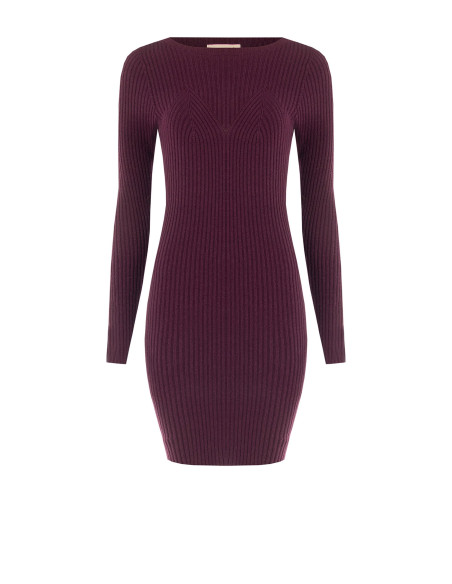 Fitted Ribbed Knit Dress with a Rinascimento-style Corset Detail