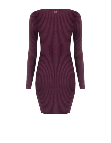 Fitted Ribbed Knit Dress with a Rinascimento-style Corset Detail