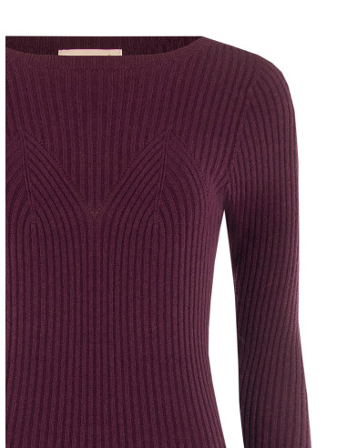 Fitted Ribbed Knit Dress with a Rinascimento-style Corset Detail