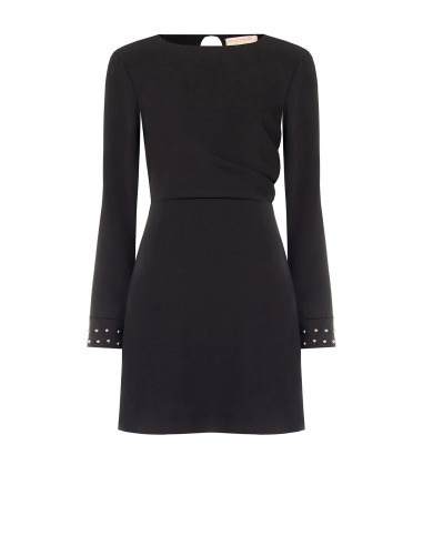 Short Cadi fabric dress with studs on the cuffs – Rinascimento