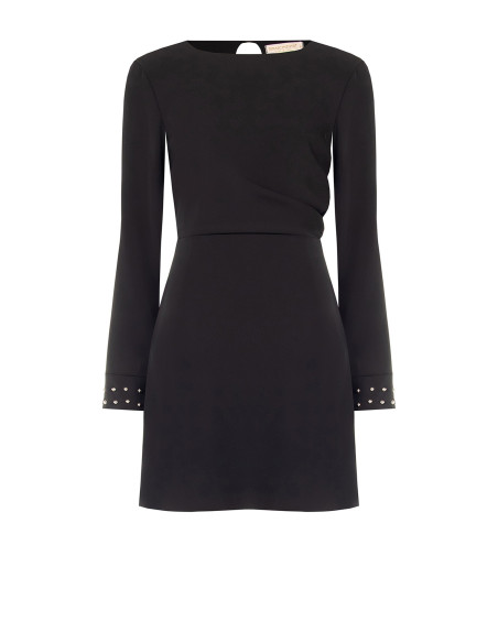 Short Cadi fabric dress with studs on the cuffs – Rinascimento