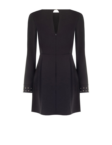 Short Cadi fabric dress with studs on the cuffs – Rinascimento