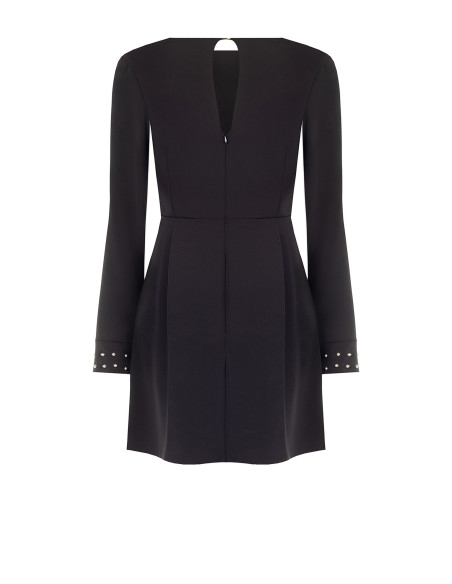 Short Cadi fabric dress with studs on the cuffs – Rinascimento