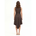 Robe midi à carreaux en polyviscose, avec ourlet en pointe et ceinture rigide assortie « Rinascimento »