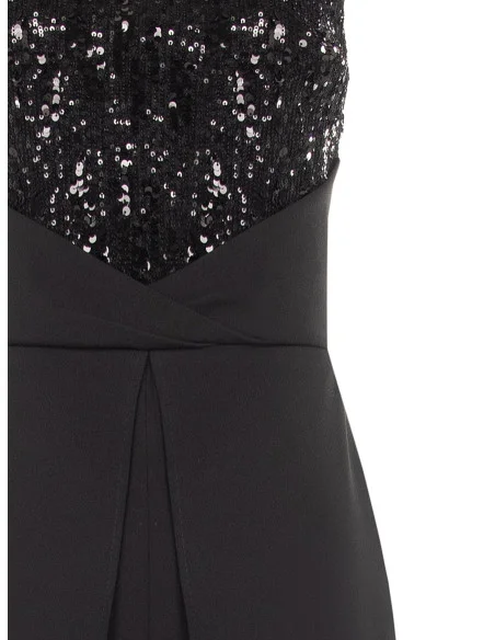Combinaison longue style « Palazzo » en crêpe scuba avec corsage à paillettes « Rinascimento »