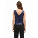 Top Ricoperto Di Paillettes Con Doppio Scollo A V Rinascimento