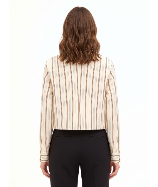 Camicia Ampia E Corta In Misto Viscosa Con Pieghe Rinascimento