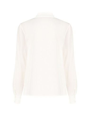 Chemise fluide en satin et georgette avec cravate « Rinascimento »