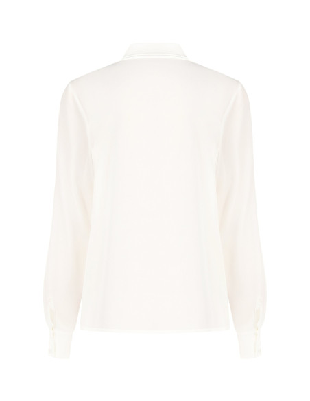 Chemise fluide en satin et georgette avec cravate « Rinascimento »