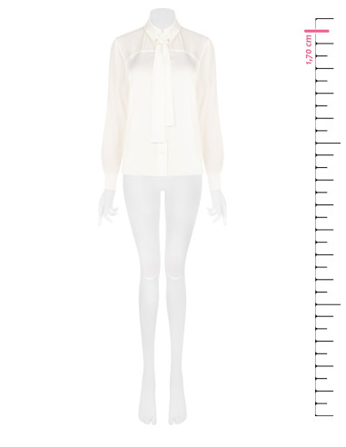 Chemise fluide en satin et georgette avec cravate « Rinascimento »