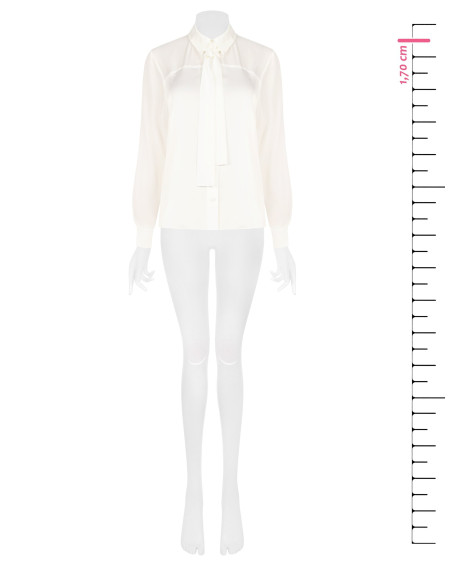 Chemise fluide en satin et georgette avec cravate « Rinascimento »