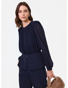 Camicia Studio In Georgette Semitrasparente Rinascimento