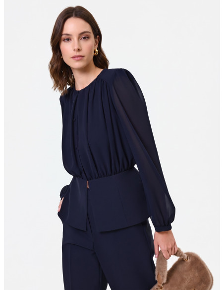 Rinascimento Semi-Transparent Georgette Studio Shirt