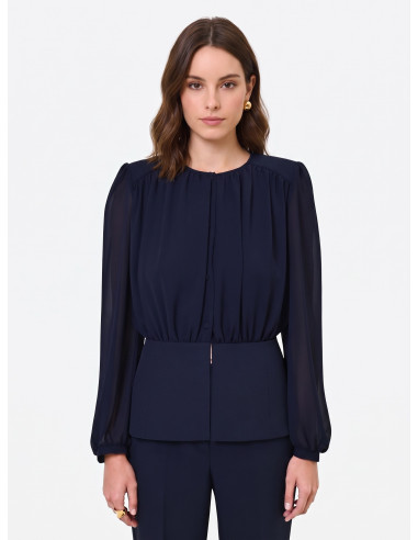 Camicia Studio In Georgette Semitrasparente Rinascimento