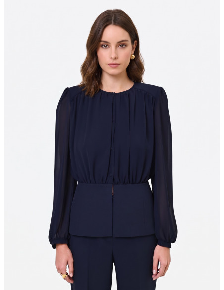 Chemise « Studio » en georgette semi-transparente « Rinascimento »