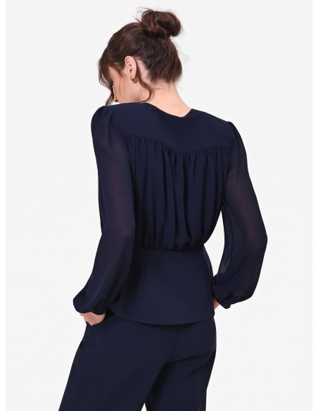 Camicia Studio In Georgette Semitrasparente Rinascimento