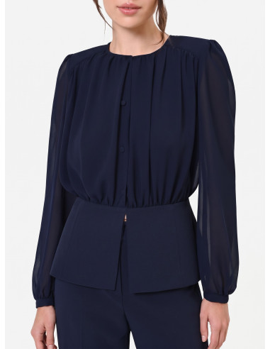 Camicia Studio In Georgette Semitrasparente Rinascimento