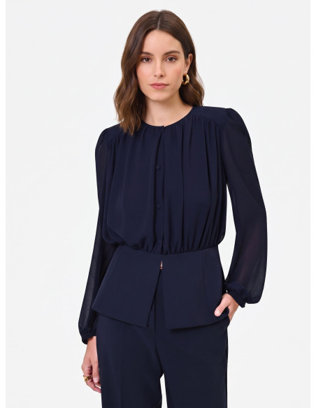 Camicia Studio In Georgette Semitrasparente Rinascimento