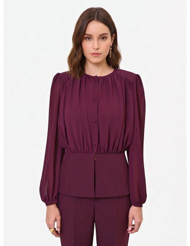 Chemise « Studio » en georgette semi-transparente « Rinascimento »