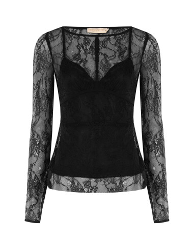 Top In Pizzo Chantilly Con Canotta Rinascimento