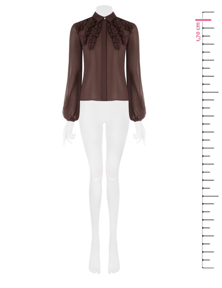 Camicia Sfiancata In Georgette Con Ruches E Bottoni A Scomparsa Rinascimento