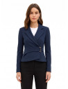 Short, Fitted Polyviscose Blazer Jacket with Hook Fastening by Rinascimento
