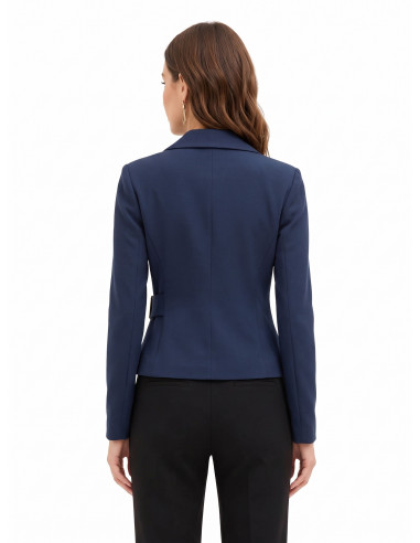 Veste blazer courte cintrée en polyviscose avec fermeture à crochets « Rinascimento »