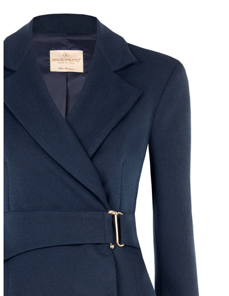 Veste blazer courte cintrée en polyviscose avec fermeture à crochets « Rinascimento »