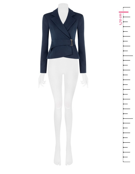 Short, Fitted Polyviscose Blazer Jacket with Hook Fastening by Rinascimento