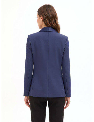 Veste blazer en tissu technique avec col châle en satin « Rinascimento »