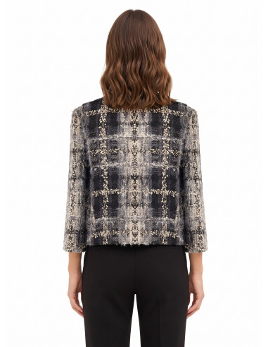 Veste courte en tweed bouclé avec lurex et épaulettes « Rinascimento »