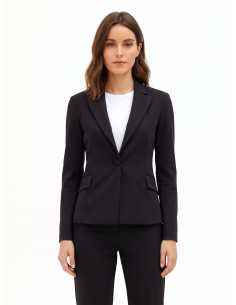 Veste blazer cintrée en point de Milan avec bouton assorti « Rinascimento »