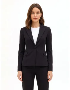 Veste blazer cintrée en point de Milan avec bouton assorti « Rinascimento »