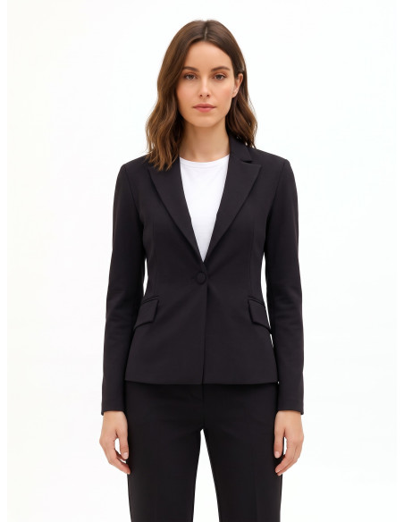 Fitted Blazer Jacket in Punto Milano with a Matching ‘Rinascimento’ Button