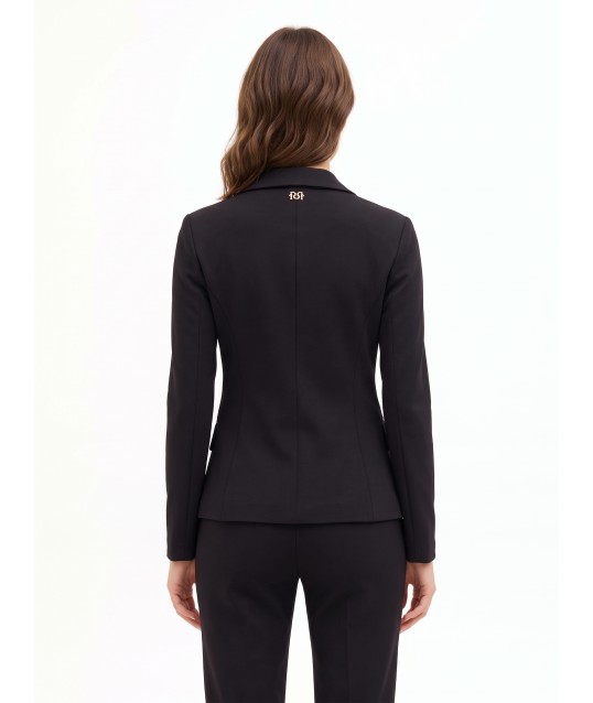 Giacca Blazer Sfiancata In Punto Milano Con Bottone Coordinato Rinascimento