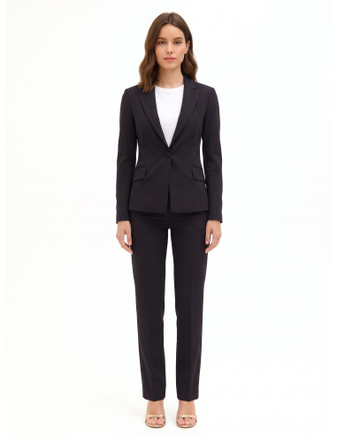 Giacca Blazer Sfiancata In Punto Milano Con Bottone Coordinato Rinascimento