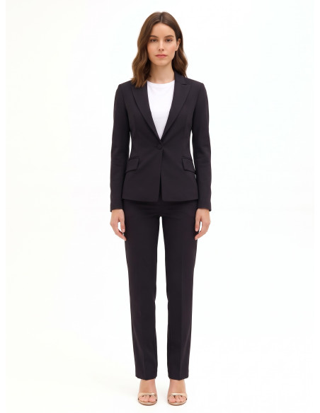 Giacca Blazer Sfiancata In Punto Milano Con Bottone Coordinato Rinascimento