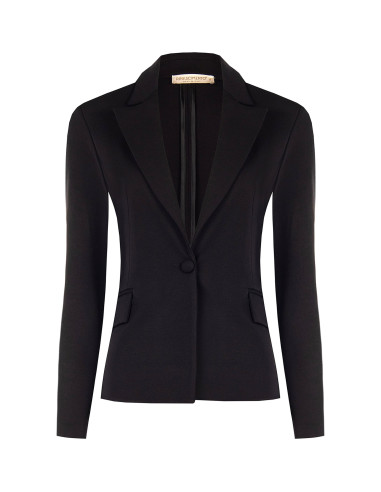 Veste blazer cintrée en point de Milan avec bouton assorti « Rinascimento »