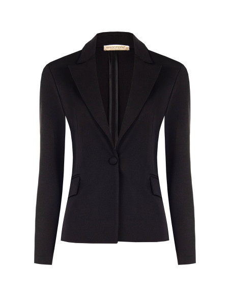 Fitted Blazer Jacket in Punto Milano with a Matching ‘Rinascimento’ Button