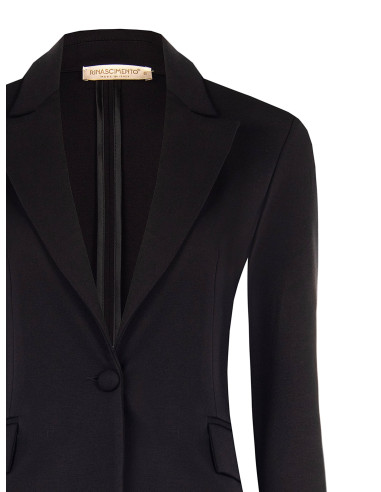 Veste blazer cintrée en point de Milan avec bouton assorti « Rinascimento »