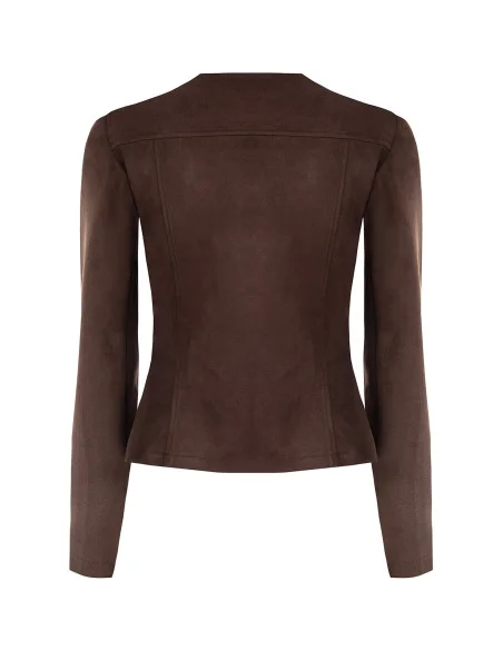 Sfinavaro Cropped Jacket in Dainetto-Style Fabric with a V-neck and ‘Rinascimento’ epaulettes