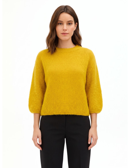Pull ample en mélange de mohair à manches 3/4 « Rinascimento »